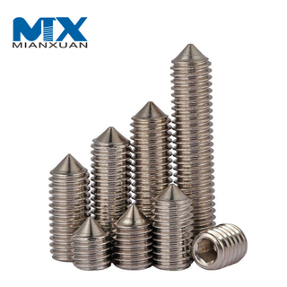 Tornillos de fijación de zócalo hexagonal de gran cantidad M12 * 20 mm con punta cónica DIN914