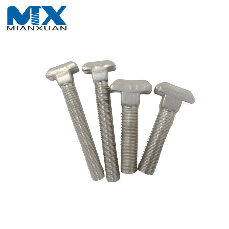 DIN186 Perno M8 Hombro Cabeza plana Perno en T Acero inoxidable 316 DIN186