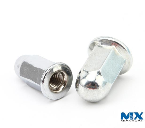 Tuercas con brida hexagonal de acero inoxidable con cabeza domo soldada