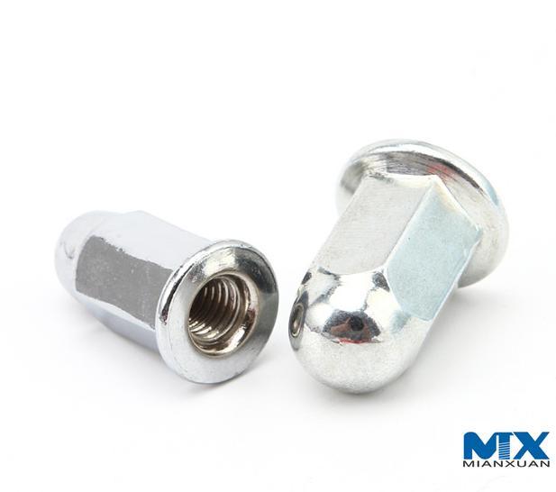 Tuercas con brida hexagonal de acero inoxidable con cabeza domo soldada