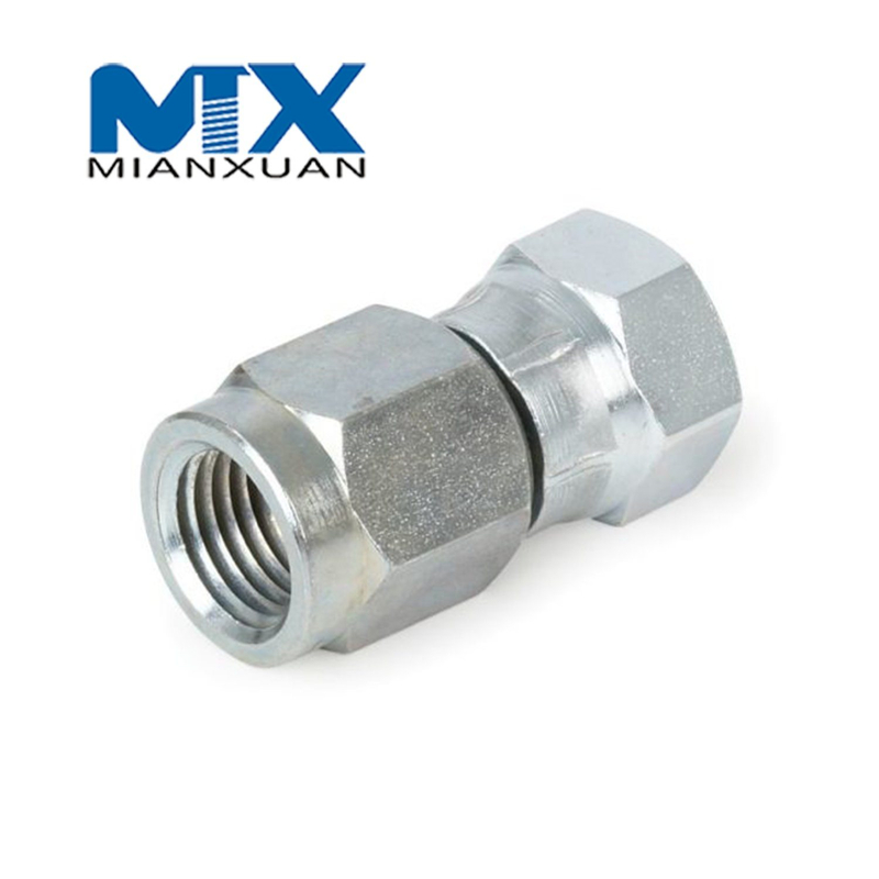 Adaptador de acoplamiento de conector métrico hidráulico giratorio de codo de 3/4 Bsp de acero inoxidable