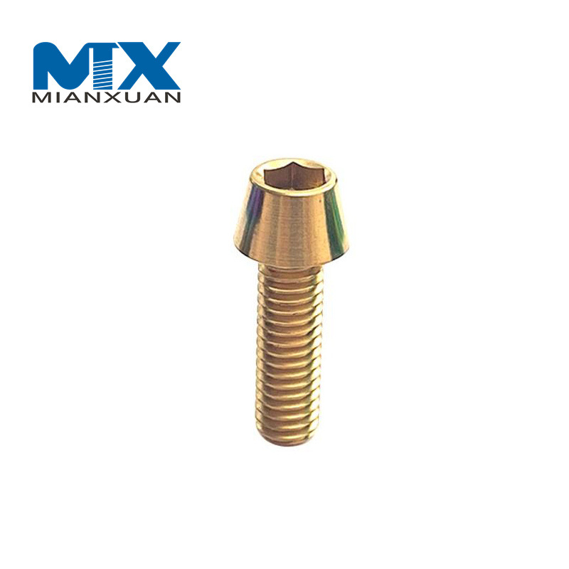 Tornillos de vástago de titanio para bicicleta, manillar cónico para ciclismo, tornillos fijos