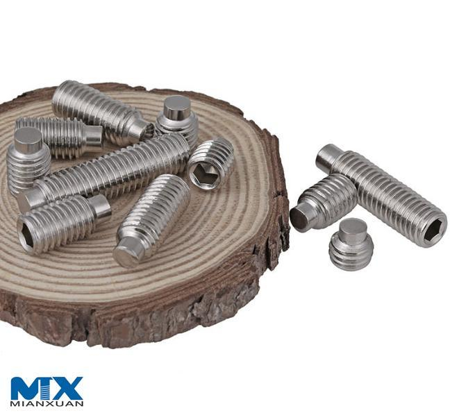 Tornillos de fijación hexagonales de acero inoxidable con punta de perro