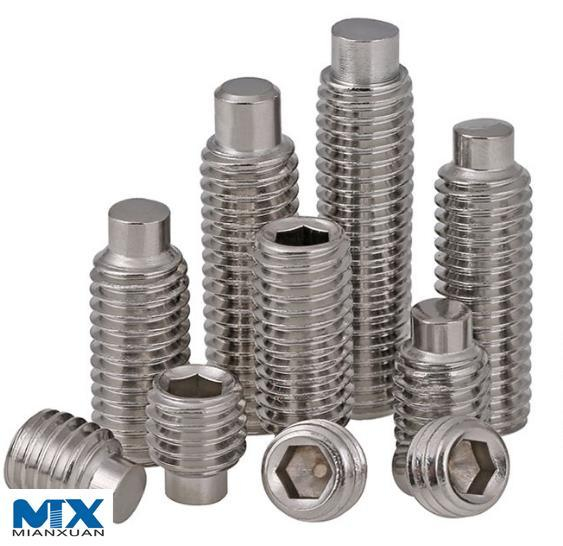 Tornillos de fijación hexagonales de acero inoxidable con punta de perro