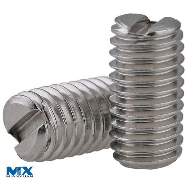 Tornillos de fijación ranurados con punta plana