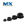 Tuercas hexagonales con reborde, hexagonales plateadas con zinc amarillo, negro de acero