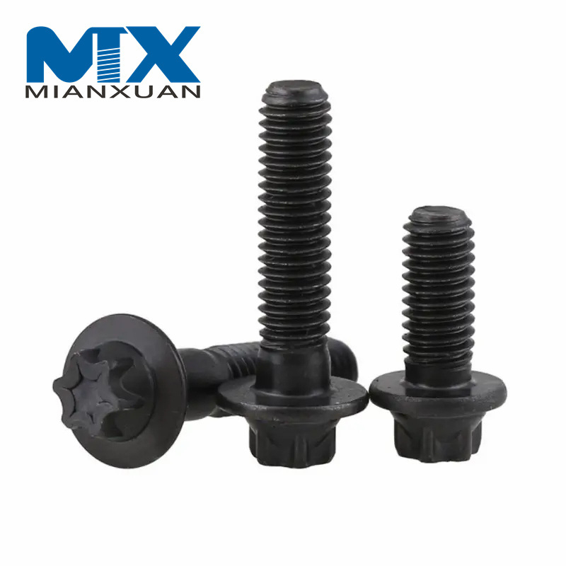 Mayorista de fábrica Torx-Head Perno Torx de cabeza de brida de perfil negro