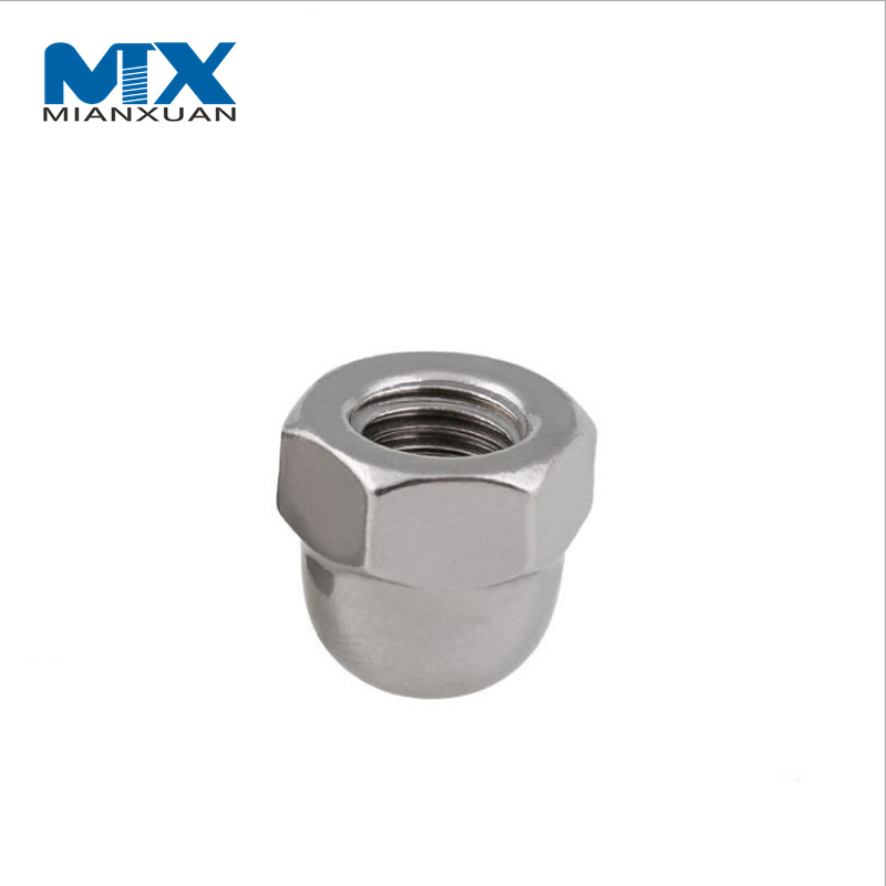 Precio de fábrica Tuercas ciegas abovedadas hexagonales Tapas de tuercas y pernos M8 Tuercas ciegas de bellota DIN1587