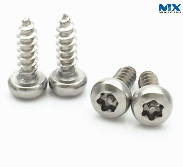Tornillos de seguridad de cabeza avellanada o alomada con pasador