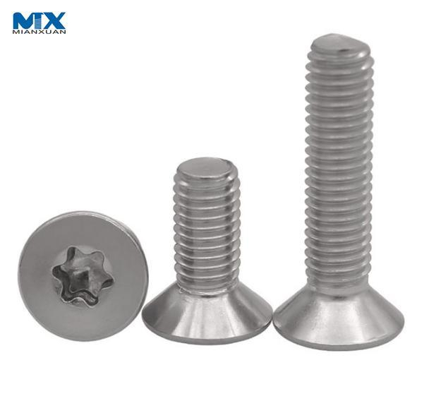 Tornillos de cabeza plana avellanada con casquillo hexalobular