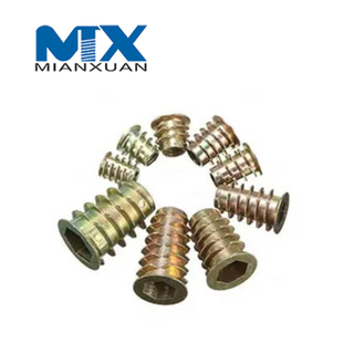 Hilo de aleación de zinc para tuercas de inserción de madera Fabricante de tuercas para muebles con accionamiento hexagonal
