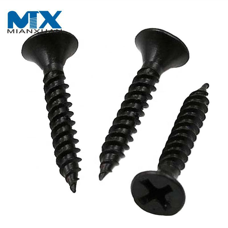 Suministro de fábrica, 3,5*25mm, C1022A, precio de fábrica, tornillo para paneles de yeso con cabeza de corneta negra Phillips