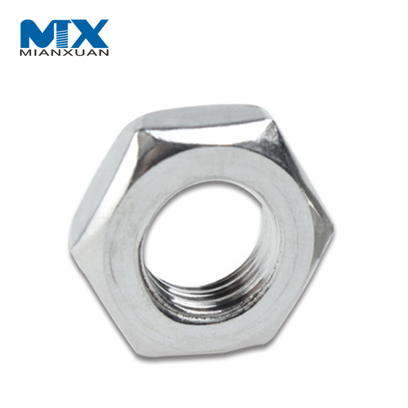 Tuercas finas hexagonales biseladas de acero inoxidable DIN439 ISO4035 M3 M4 M5 M6 M8 Tuerca hexagonal de acero inoxidable SS304