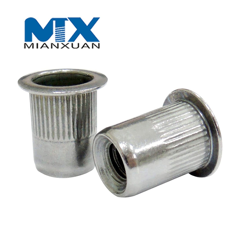 Tuerca de remache de cola de milano con cabeza avellanada y tirador vertical de cabeza plana de aluminio