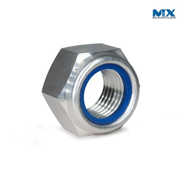 Tuercas hexagonales de acero inoxidable con inserto de nailon tipo Ne