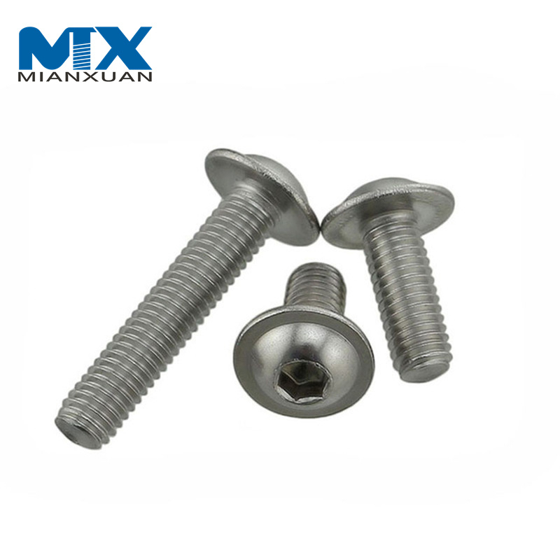 Tornillos de cabeza de botón hexagonal de acero inoxidable con collar ISO7380-2