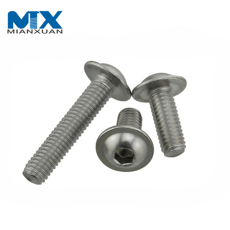Tornillos de cabeza de botón hexagonal de acero inoxidable con collar ISO7380-2