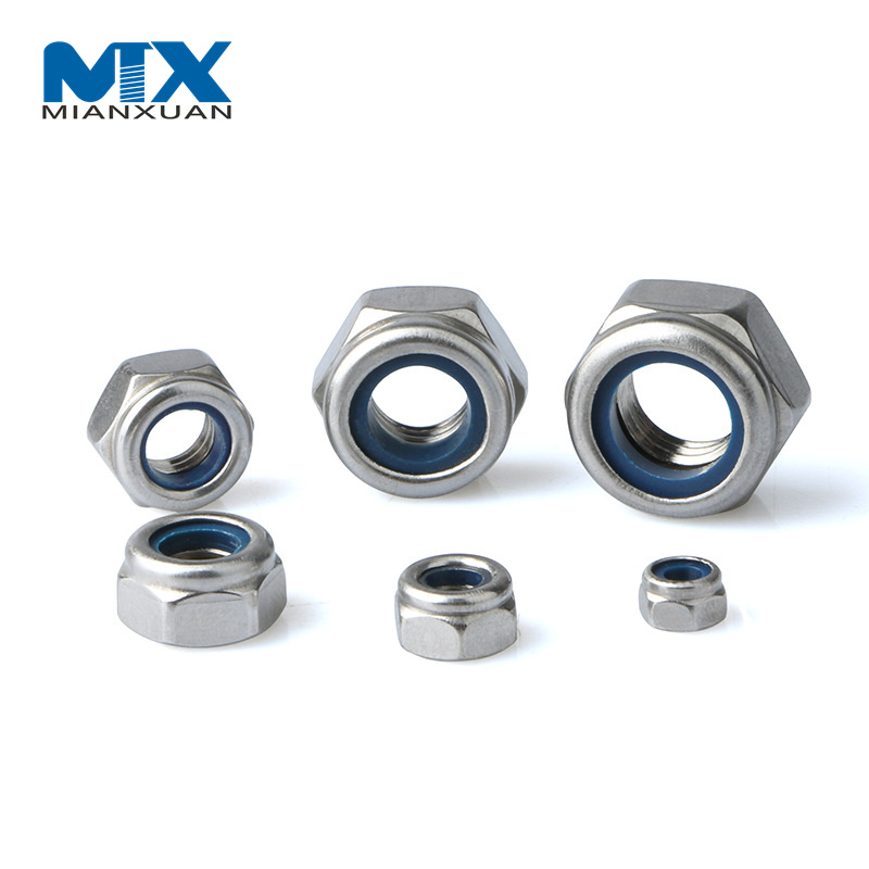 Original Acero inoxidable Ss 304 316 A2 A4 tuerca hexagonal de inserción de nailon grueso DIN982 M8