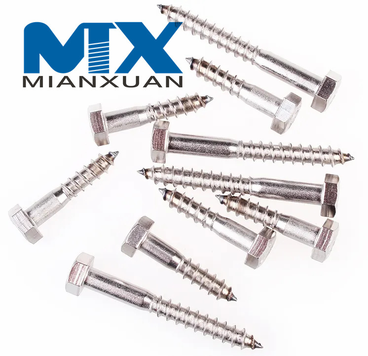 Tornillo tirafondo de cabeza cuadrada con cabeza hexagonal DIN571