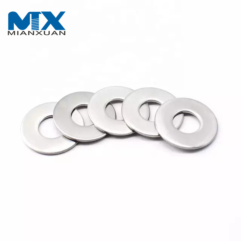 Arandelas planas finas DIN125A de acero al carbono M6 M8 M20 DIN9021 Arandela plana de cobre galvanizado de acero inoxidable de latón y nailon
