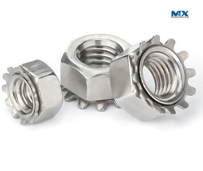 Tuercas de seguridad K de cabeza hexagonal para muebles o construcción