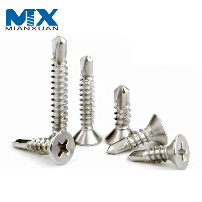 Tornillo autoperforante de acero inoxidable con brida de cabeza hexagonal con arandela de PVC DIN7504