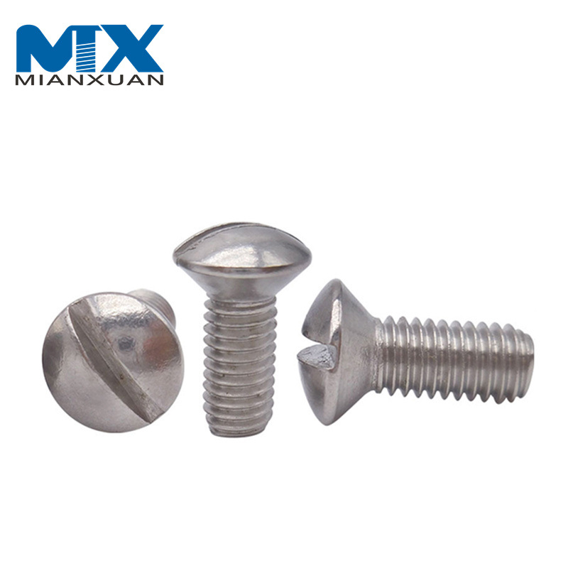 Tornillo de cabeza Csk elevado ranurado A2 A4 de acero inoxidable al por mayor de fábrica de China con pegamento púrpura DIN964