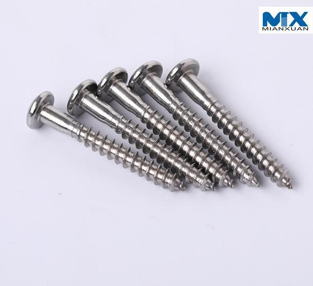 Tornillos para madera de cabeza redonda empotrados en cruz