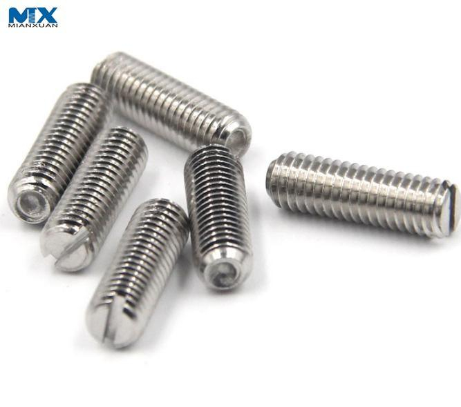 Tornillos de fijación ranurados con punta de copa