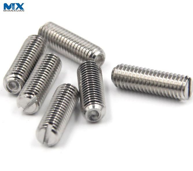 Tornillos de fijación ranurados con punta de copa