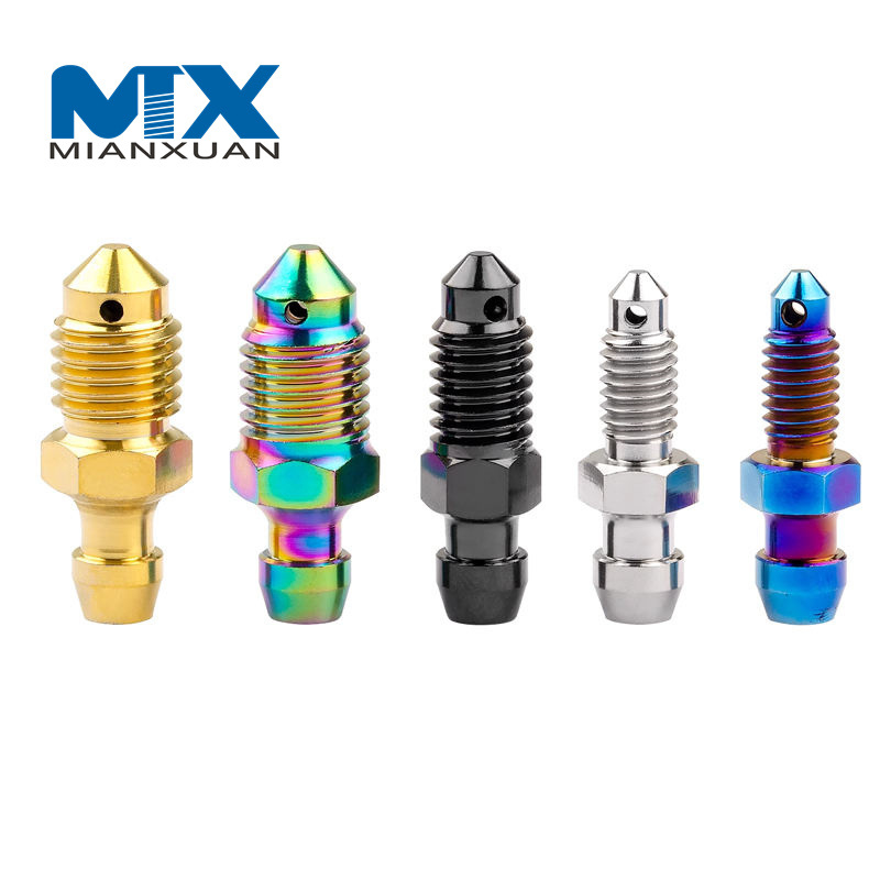 Tornillo de pezón de purga de pinza de titanio resistente a la corrosión M7 M8 M10 para motocicleta
