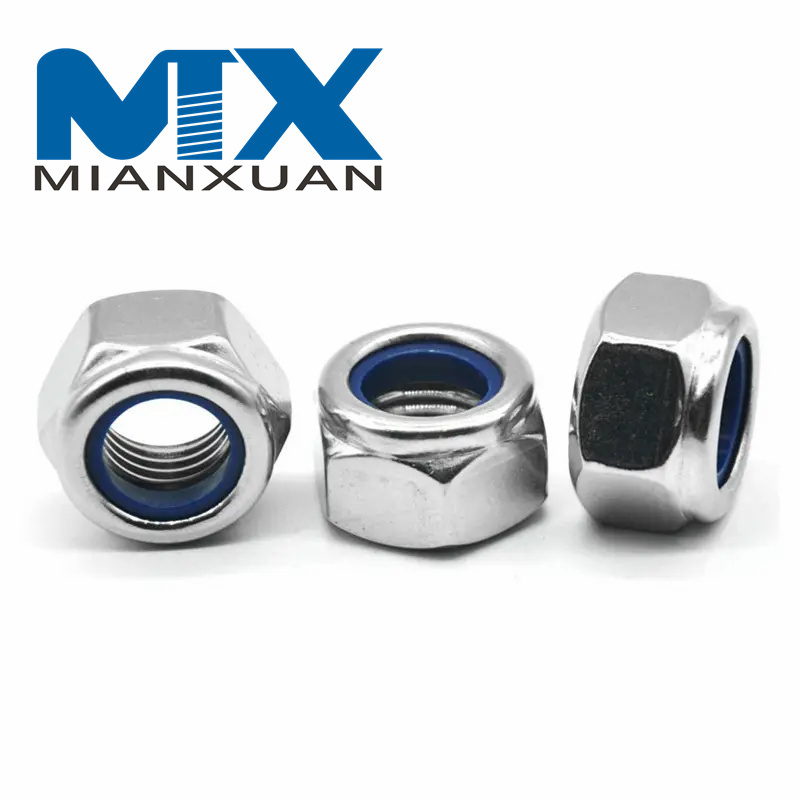 Tuerca de seguridad de nailon DIN985 de acero inoxidable 304 de alta calidad