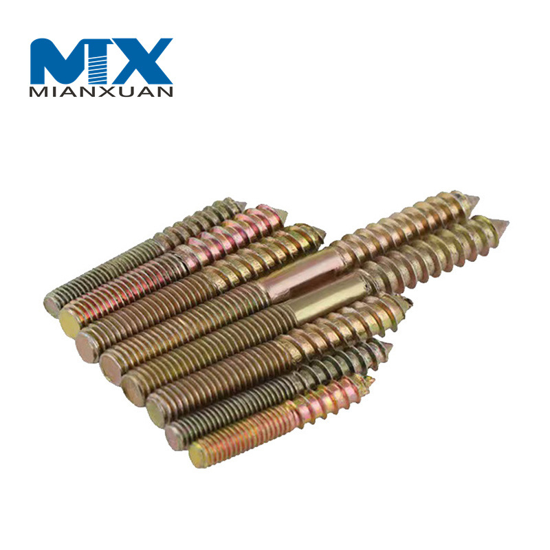 Perno de suspensión de rosca de madera, tornillo de pasador, Perno de suspensión de fijación de muebles de doble extremo