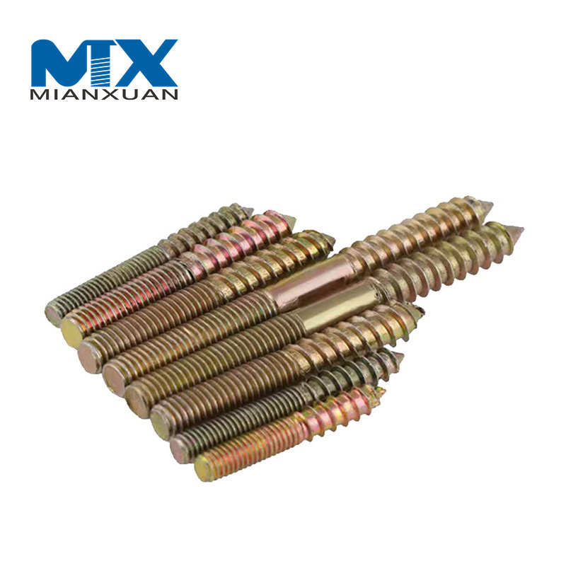 Perno de suspensión de rosca de madera, tornillo de pasador, Perno de suspensión de fijación de muebles de doble extremo