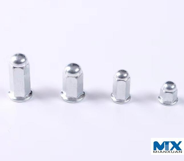 Tuercas con brida hexagonal de acero inoxidable con cabeza domo soldada