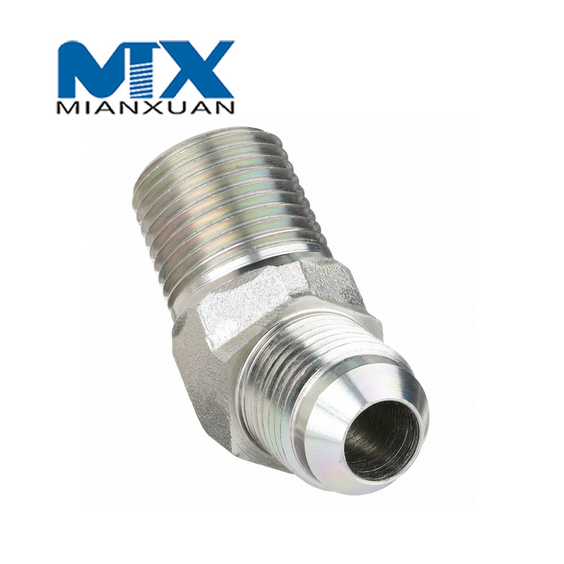 Accesorios de adaptador de acoplamiento de conector de tubo de asiento cónico métrico hidráulico de acero inoxidable de 90 grados