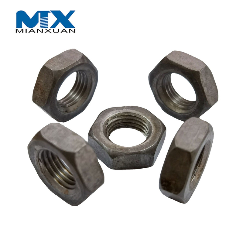 Tuerca hexagonal DIN936 Acero al carbono Fabricante estándar Zinc negro