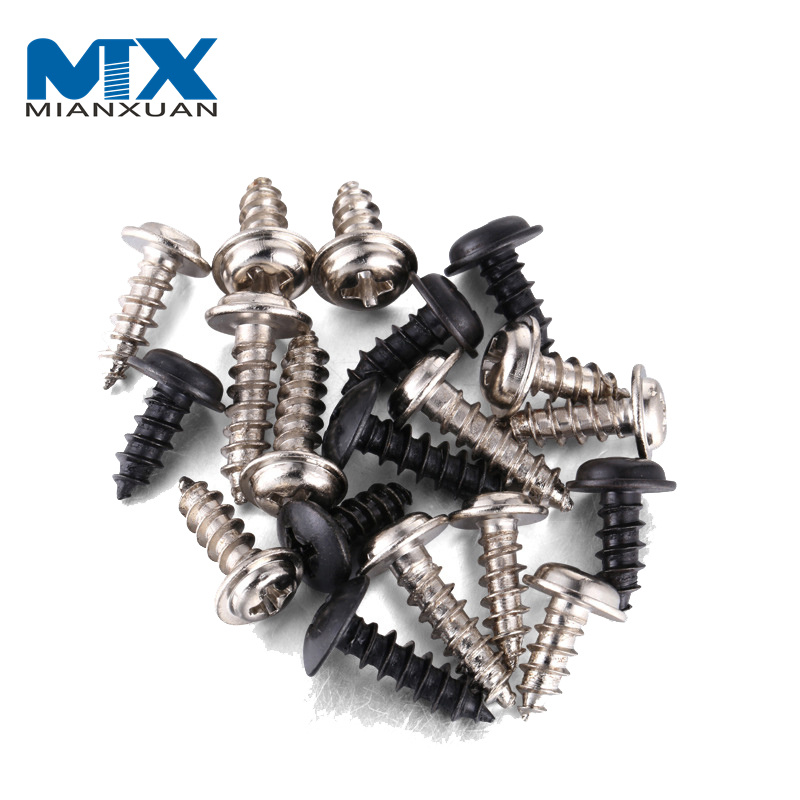 M1.4 M1.7 M2 M2.6 M3 M4 DIN968 304 cabeza redonda Phillips cruzada de acero inoxidable con cuello de arandela tornillo autorroscante de madera