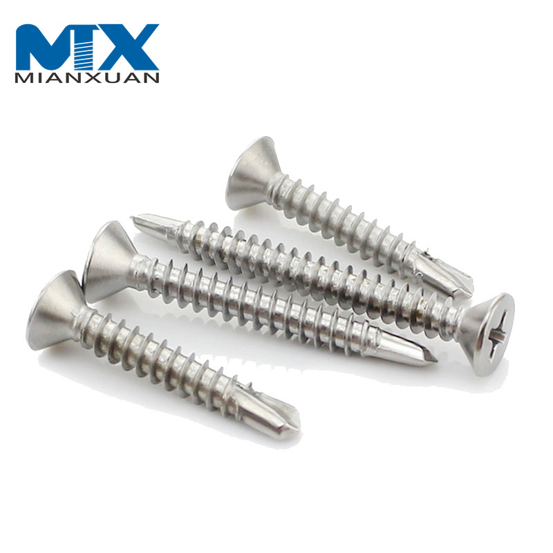 Tornillo autoperforante de acero inoxidable con brida de cabeza hexagonal con arandela de PVC DIN7504