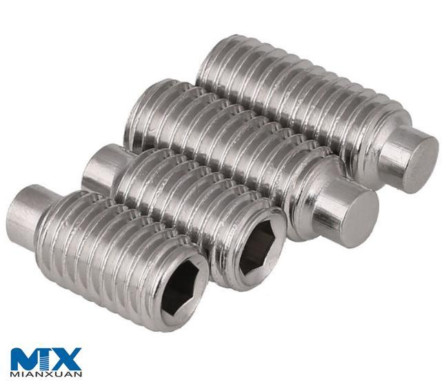 Tornillos de fijación hexagonales de acero inoxidable con punta de perro