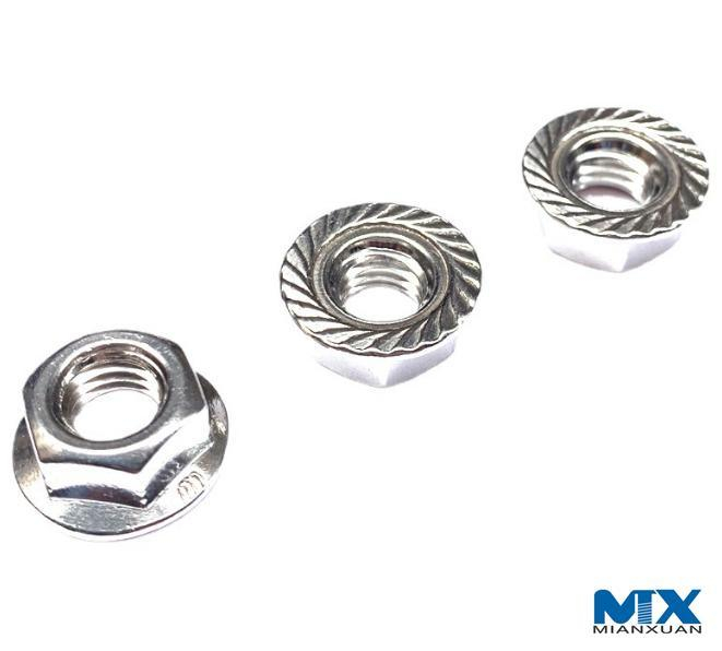Tuercas hexagonales de acero inoxidable con brida Serie en pulgadas