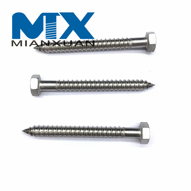Tornillo para madera Cabeza hexagonal de acero al carbono galvanizado