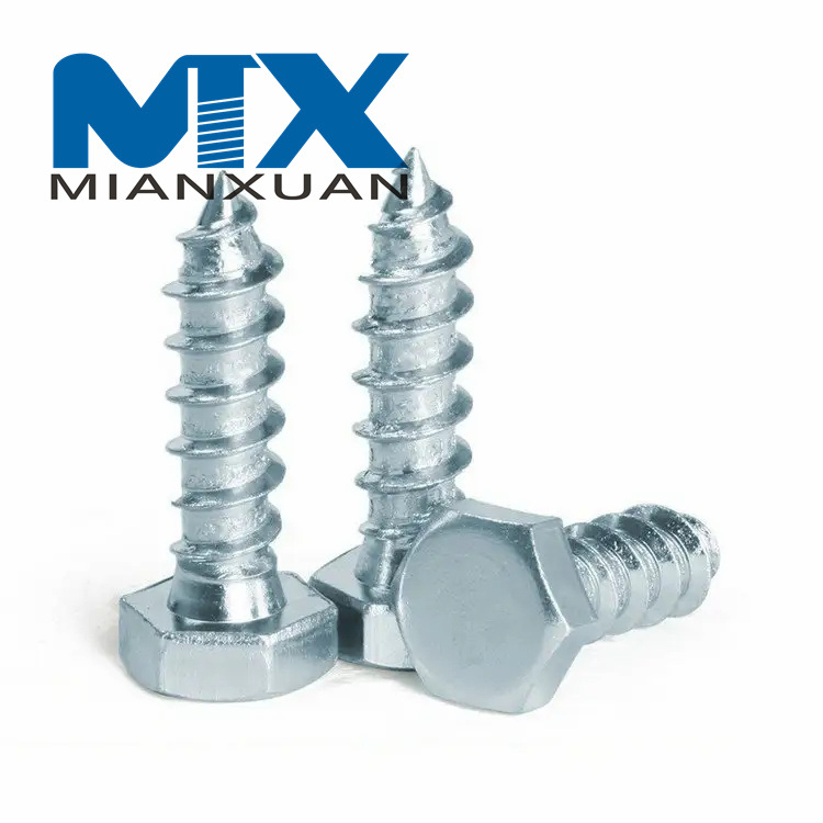 Tornillo para madera Cabeza hexagonal de acero al carbono galvanizado