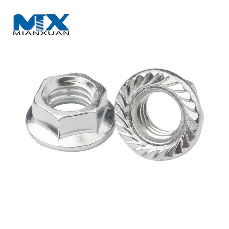 Brida de tuerca de seguridad hexagonal GB1587 con moleteado sin moleteado