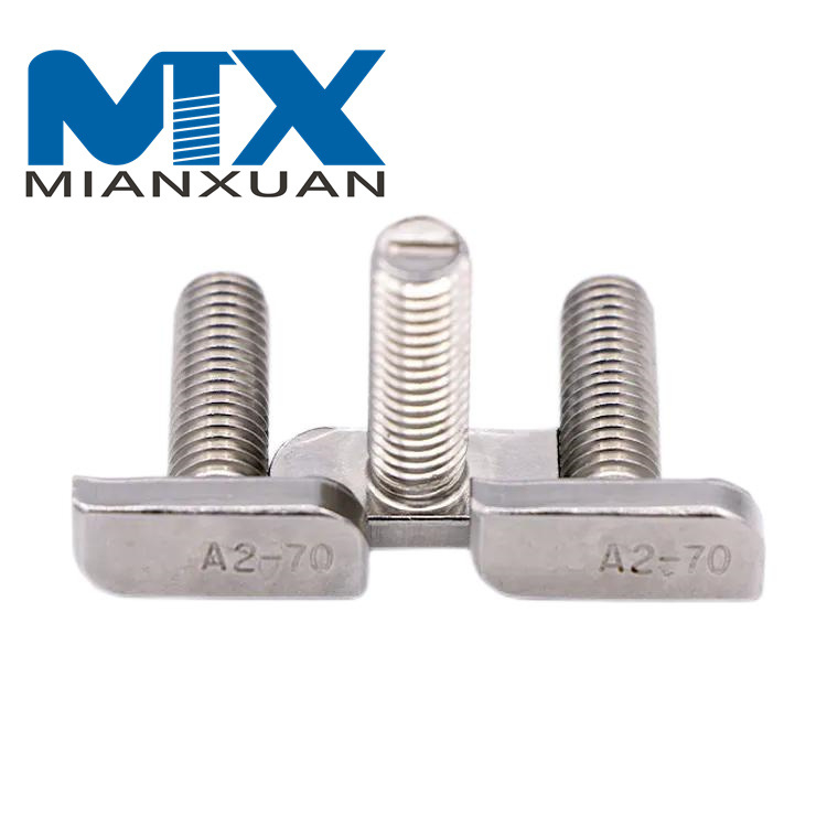 Pernos de cuello cuadrado con cabeza en T para perfil de aluminio