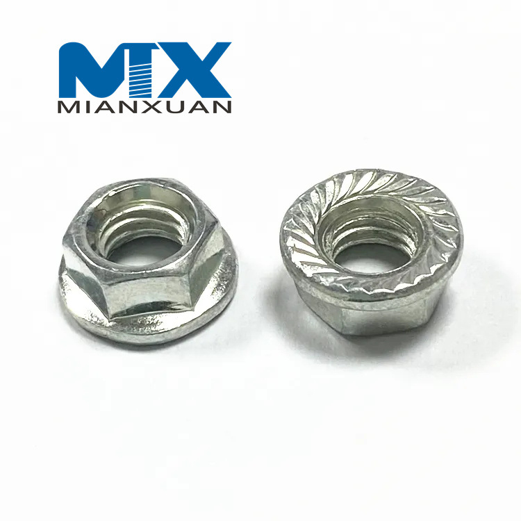 Nueces de brida serradas hexagonales DIN6923 galvanizadas azules de acero inoxidable