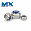 Tuerca hexagonal de acero inoxidable Tuerca de seguridad de nailon engrosada Tuerca Nylock