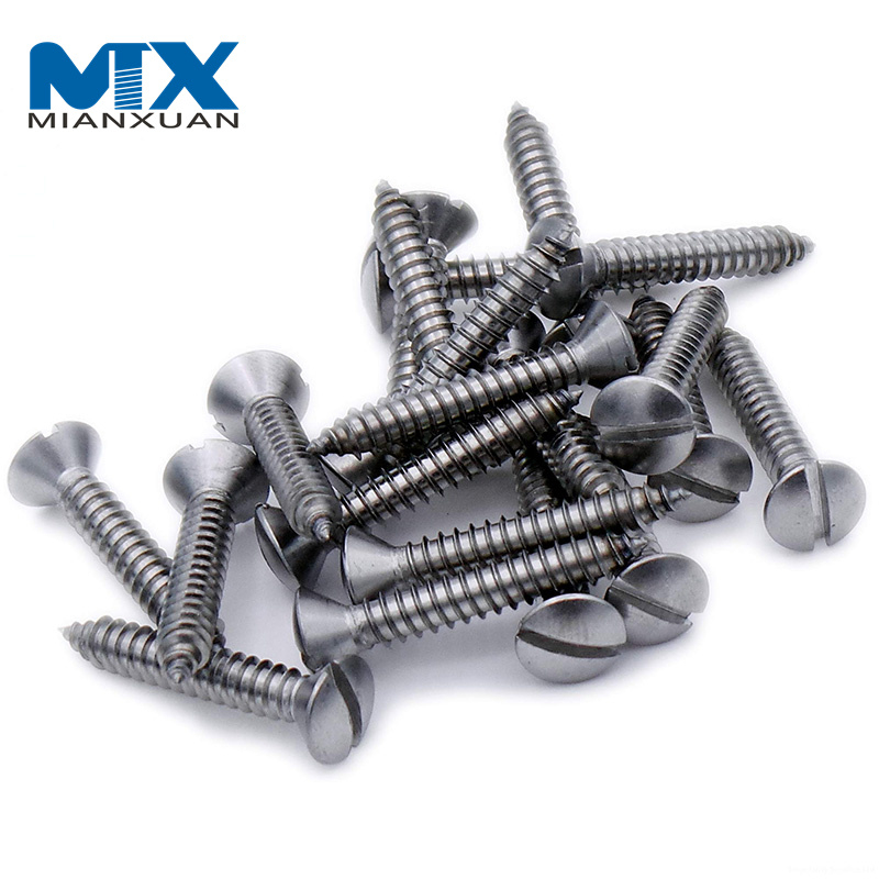 Hardware sujetadores Metal acero ranurado ovalado cabeza avellanada tornillos autorroscantes para madera DIN7973