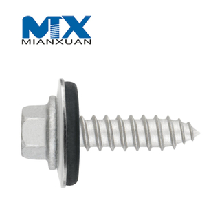 Tornillos autoperforantes bimetálicos hexagonales (SS304+CS) endurecidos, arandela EPDM