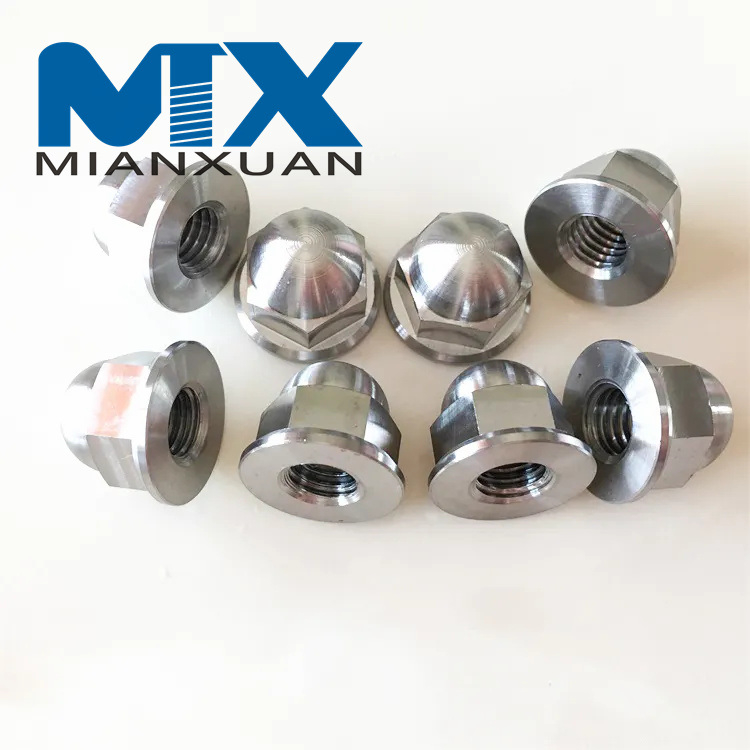 Tuerca abovedada hexagonal de piezas CNC de titanio de venta caliente